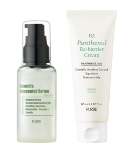 PURITO Centella Unscented Serum (2 fl.oz) + B5 Panthenol Re-barrier Cream (2.70 fl.oz) reinforce- the Skin Boundary, Korean Skincare