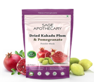 Sage Apothecary Natural Dried Kakadu Plum & Pomegranate Powder Face Mask for Sun Protection | Natural Glowing Skin | Treats Acne & Pimples | Suitable for Men & Women 