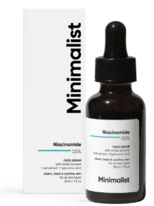 Minimalist 5% Niacinamide Confront Serum for Clear Gleaming Skin, Diminishes Bluntness, Hydrates & Repairs Skin with Vit B3 & Hyaluronic Corrosive, Day & Night Serum for Dry touchy& Skin, For Ladies & Men,30 ml