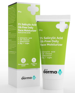 The Derma Co 1% Salicylic Corrosive Oil-Free Confront Moisturizer with Oat Extricate for Dynamic Skin break- out