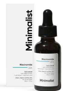 Minimalist 5% Niacinamide Face Serum for Clear Glowing Skin, Decreases Bluntness, Hydrates & Repairs Skin