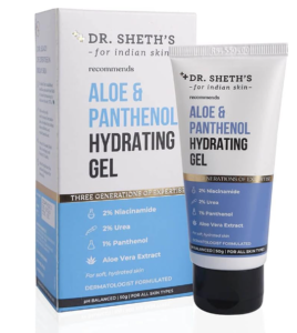 Dr. Sheth's Aloe & Panthenol Hydrating Gel | Deepl Moisturization & Hydration | Niacinamide, Prebiotics | Decreases Irritation & Redness