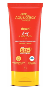 Aqualogica Detan+ Dewy Sunscreen with Cherry Tomato & Hyaluronic Corrosive