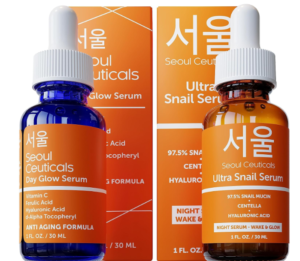 SeoulCeuticals Korean Skin Care Day & Night Serum Set - Strong Vitamin C Day Serum