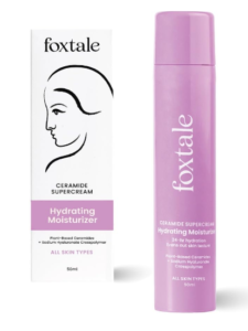 Foxtale 5x Hydrating Ceramide Moisturizer for Confront, Miniaturized scale Hyaluronic Corrosive & 3 Ceramides, Lightweight, Quick Retaining, Repairs Skin Obstruction and Surface, Acne-safe