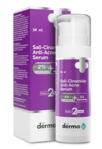 The Derma Co Sali-Cinamide Anti-Acne Confront Serum with 2% Salicylic Corrosive & 5% Niacinamide for Skin break out & Skin break out Marks