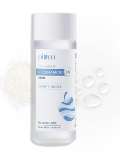 Plum 3% Niacinamide & Rice Water Confront Toner | With Rice Mature Extricate | Alcohol-Free Toner | Blurs Flaws, Brightens Skin | Smoothens Skin | Fragrance-Free