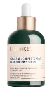 Biossance Squalane + Copper Peptide Fast Plumping Serum. Powerfully Hydrating Confront Serum that Immediately Plumps and Firms with Collagen Boosting Copper Peptides