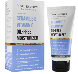 Dr. Sheth's Ceramide & Vitamin C Oil Free, Lightweight Moisturizer to Hydrate & Brighten Skin with Vitamin C, Ceramide & Ashwagandha Day by day Utilize Cream for Sleek Skin