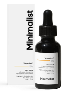 Minimalist 10% Vitamin C Confront Serum for Gleaming Skin (Defined & Tried For Touchy Skin) | Non Aggravating | Non Sticky | Brightening Vit C Equation For Men and Ladies
