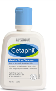 Cetaphil Confront Wash Tender Skin Cleanser for Dry to Ordinary, Touchy Skin, 125 ml Hydrating Confront Wash with Niacinamide