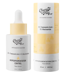 Chemist At Play Hyperpigmentation Control Confront Serum with Ceramides | 3% Tranexamic Corrosive + 5% Niacinamide | For develop skin, diminishes hyperpigmentation & treats melasma & other dim spot