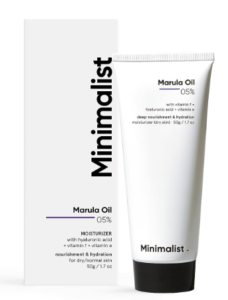 Minimalist Marula Oil 5% Confront Moisturizer For Dry Skin With Hyaluronic Corrosive For Profound Food & Hydration