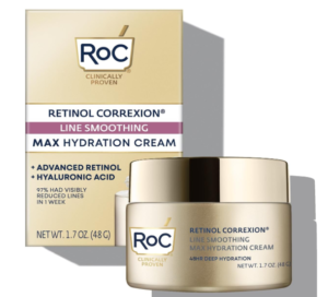 RoC Retinol Correxion Max Day by day Hydration Anti-Aging Crème with Hyaluronic Corrosive 