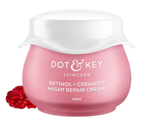 Dot & Key Night Reset Retinol + Ceramide Night Cream | Against Maturing Cream For Ladies & Men | Decreases Fine Lines & Wrinkles | Oil Free & Non Sticky Moisturizer | For Gleaming Energetic Skin | For All Skin Sorts