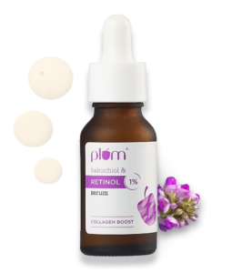 Plum 1% Retinol Anti-Aging Night Confront Serum With Bakuchiol | Boosts Collagen, Diminishes Fine Lines & Wrinkles | For Ladies & Men | Beginner-friendly | Suits all skin sorts