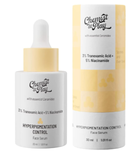 Chemist At Play Hyperpigmentation Control Confront Serum with Ceramides | 3% Tranexamic Corrosive + 5% Niacinamide | For develop skin, diminishes hyperpigmentation & treats melasma & other dim spots